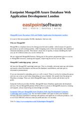 Eastpoint MongoDB Azure Database Web Application Development London.docx